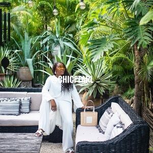 Zara white palazzo high waisted pants